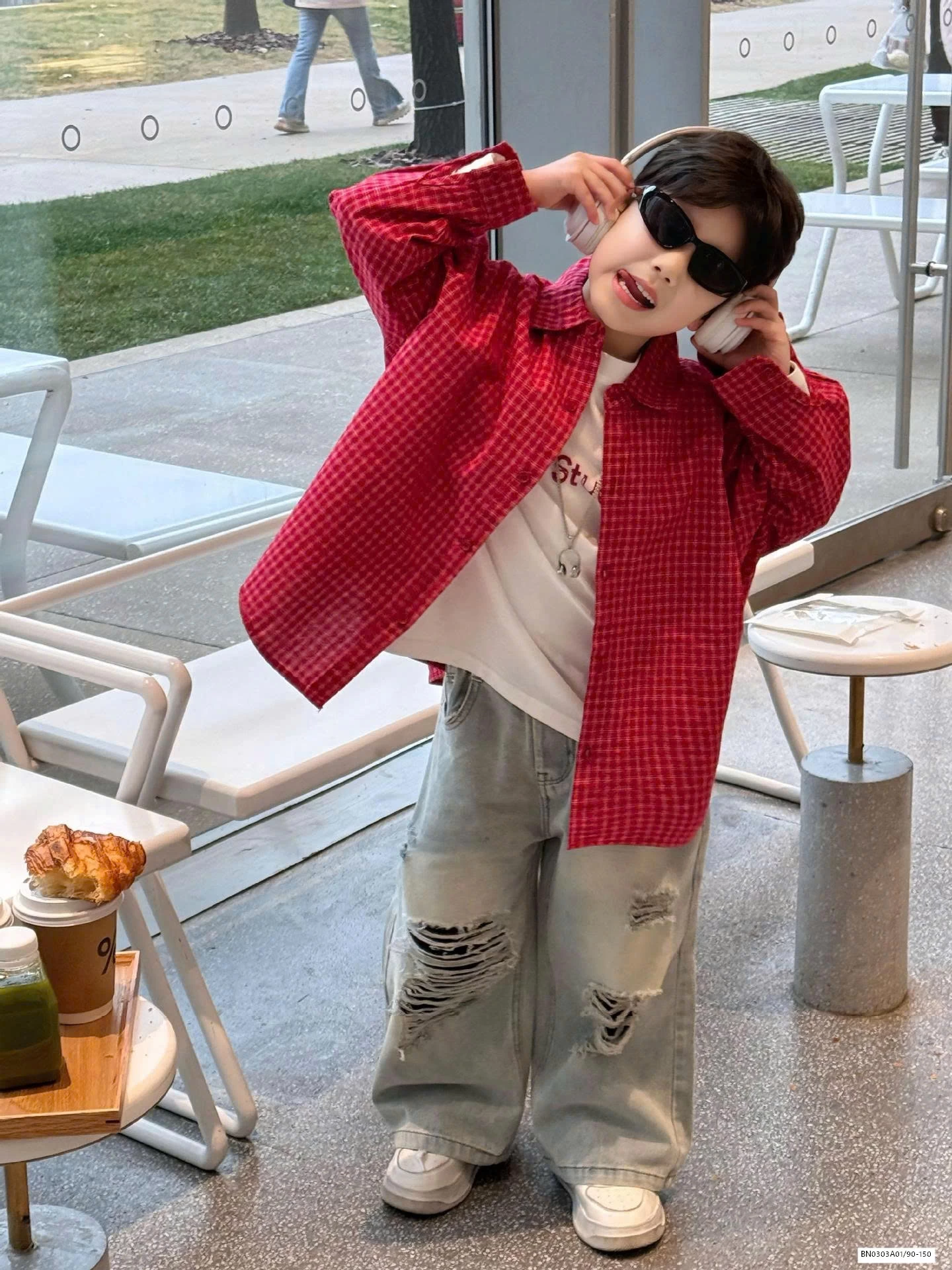 SƠ MI CARO ĐỎ DÀI TAY