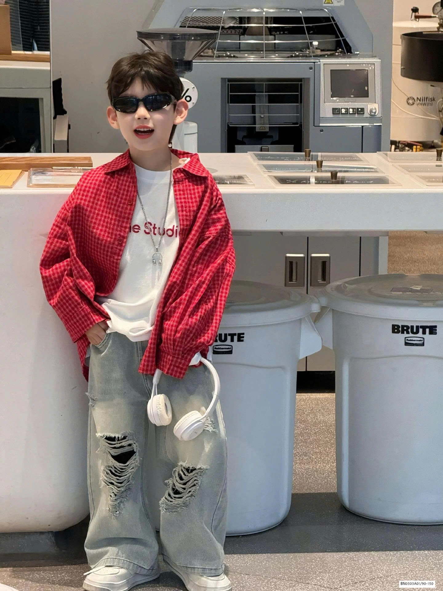 SƠ MI CARO ĐỎ DÀI TAY