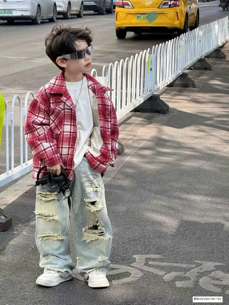 SƠ MI CARO ĐỎ DÀI TAY