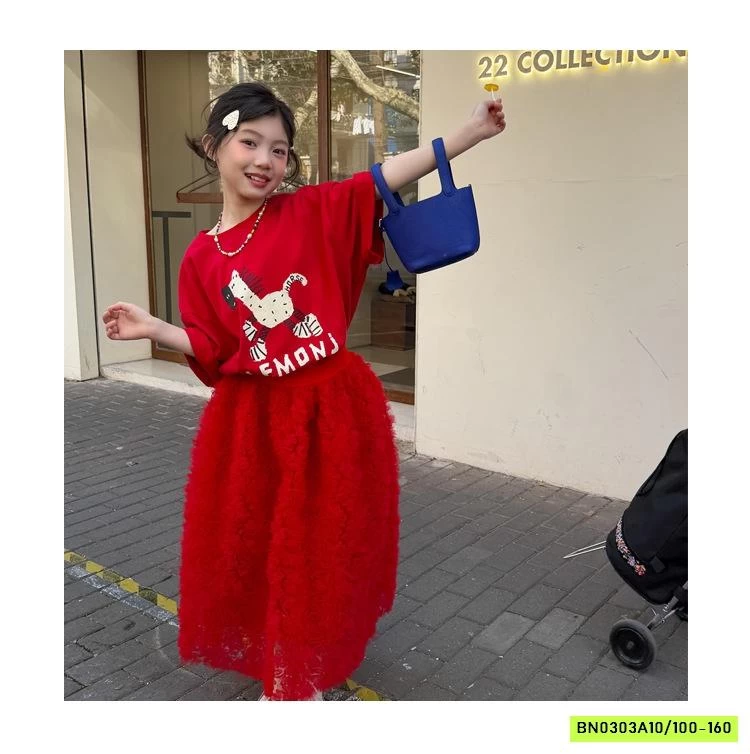 ÁO THUN ĐỎ IN NGỰA