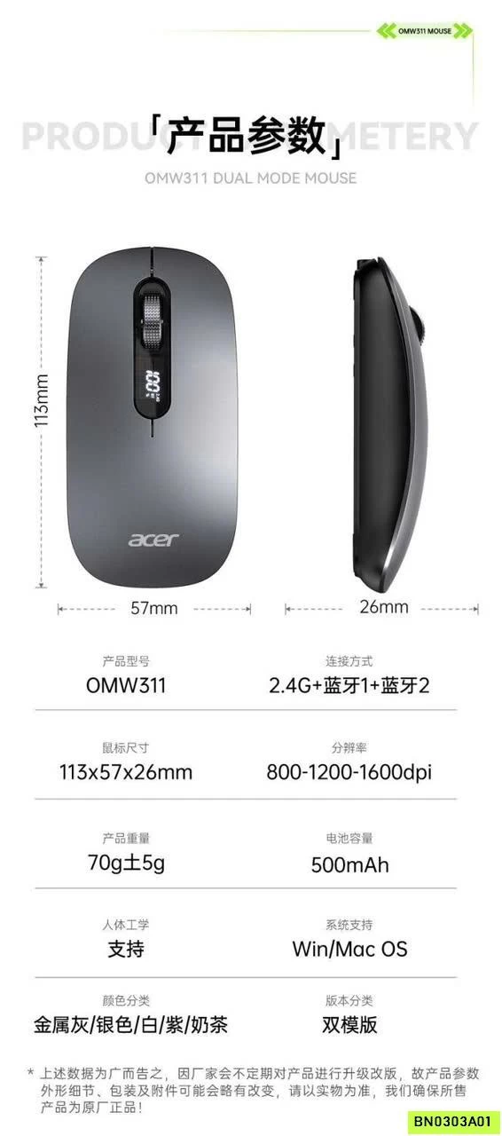 CHUỘT KHÔNG DÂY ACER OMW311