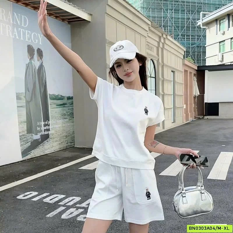 BỘ COTTON LOGO GẤU INBLUE