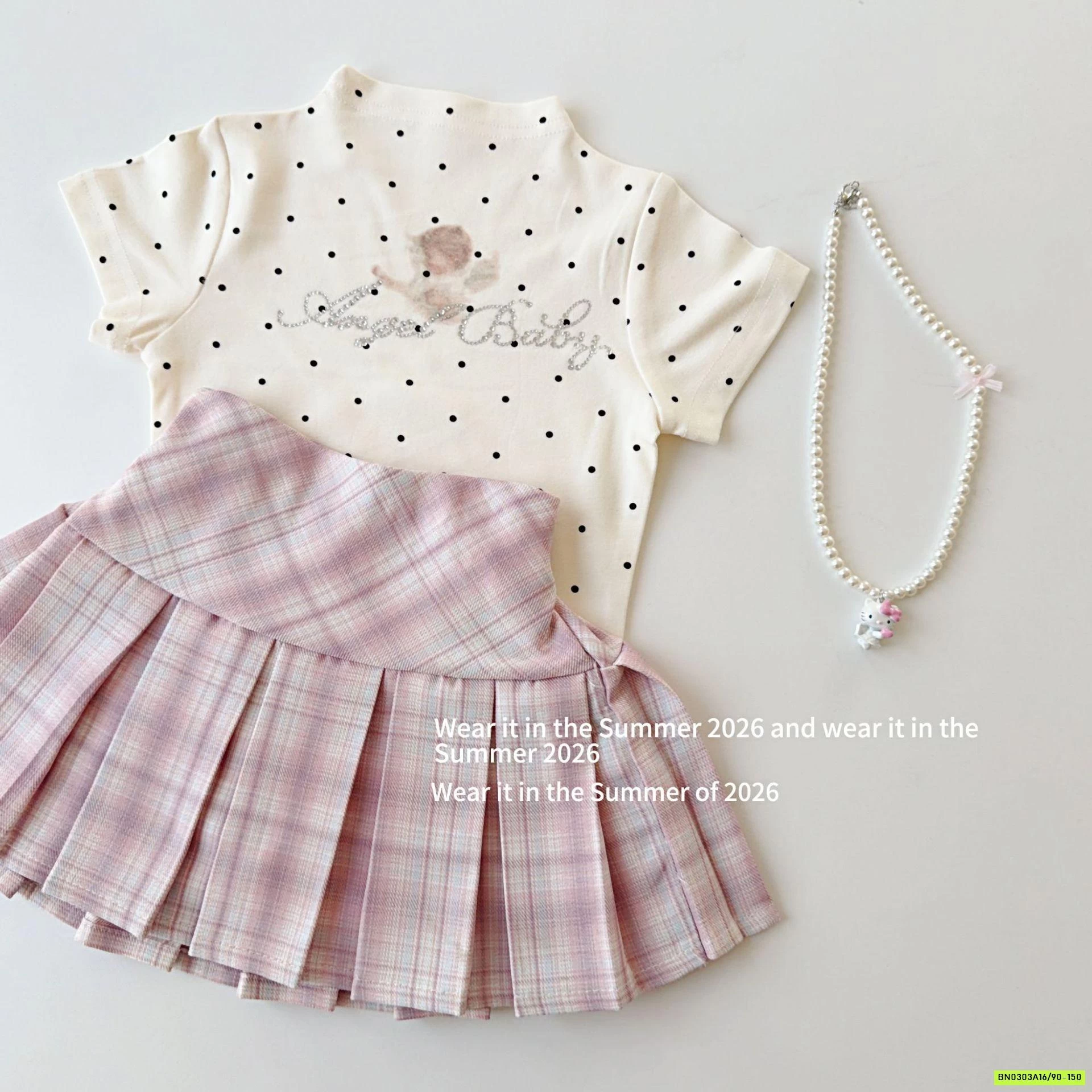 ÁO THUN CHẤM BI CỔ 3P NGẮN TAY T&Q KIDS