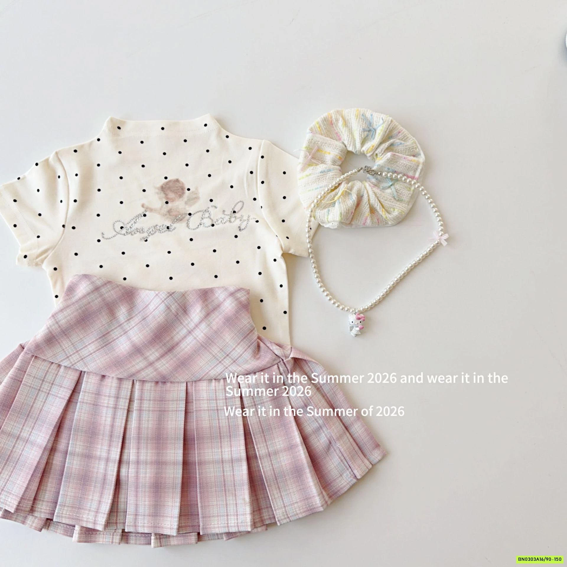 ÁO THUN CHẤM BI CỔ 3P NGẮN TAY T&Q KIDS