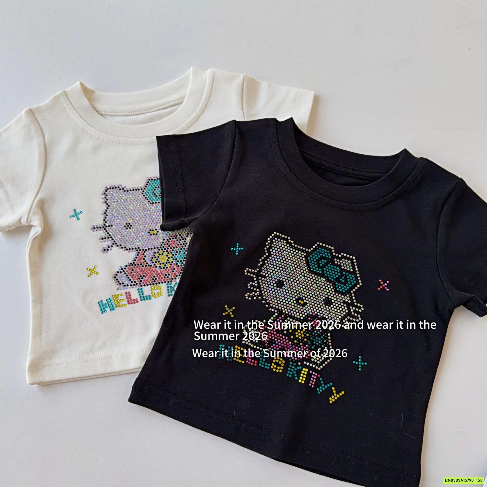 ÁO THUN ĐÍNH ĐÁ KITTY T&Q KIDS