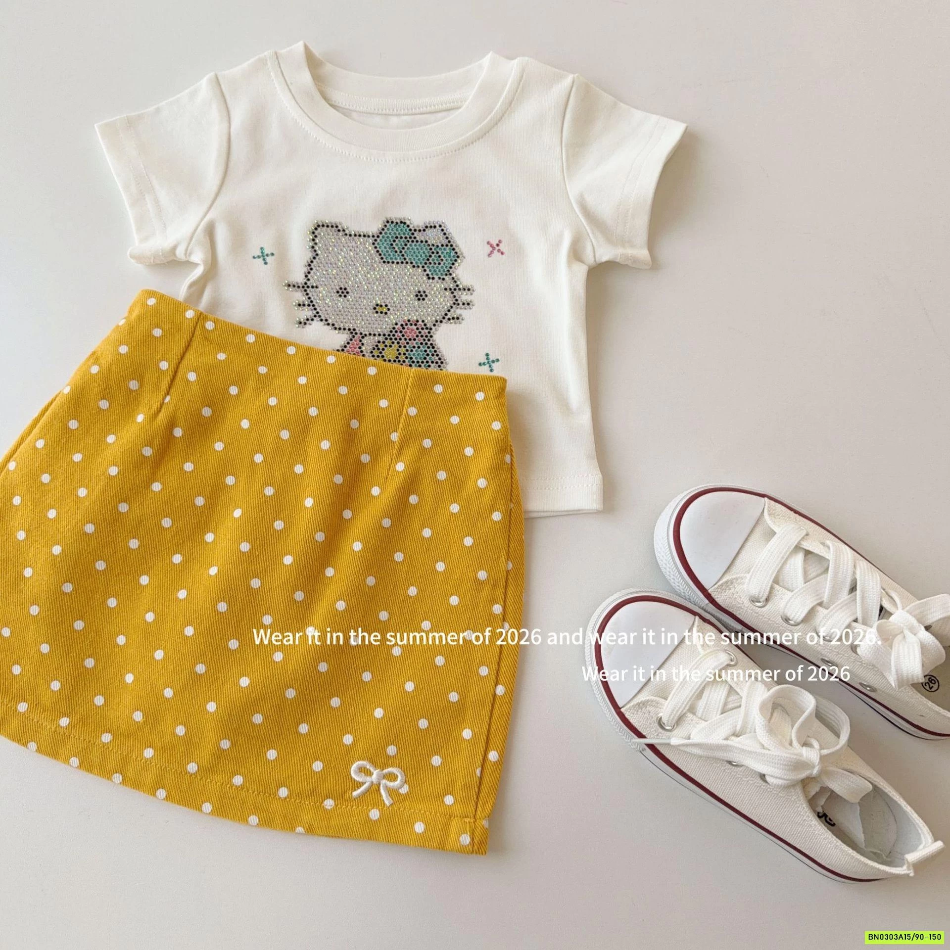 ÁO THUN ĐÍNH ĐÁ KITTY T&Q KIDS