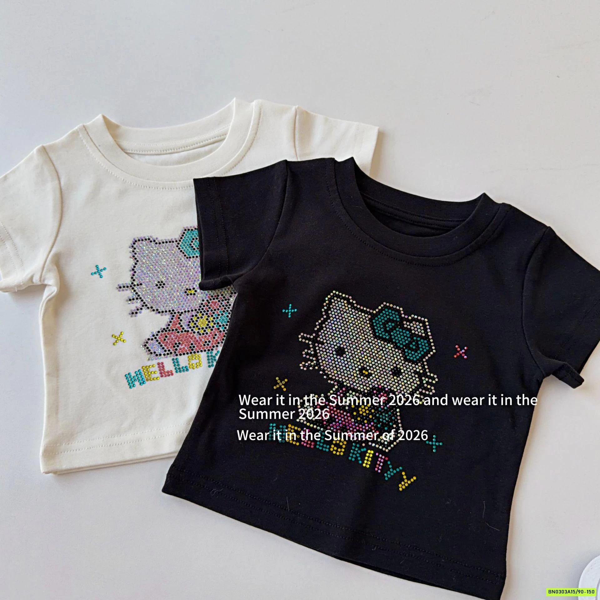 ÁO THUN ĐÍNH ĐÁ KITTY T&Q KIDS