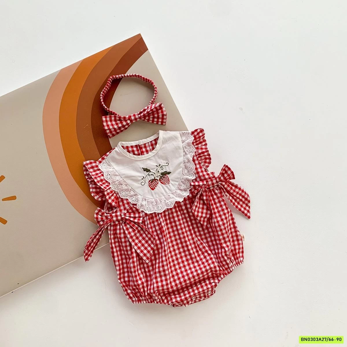 BODY CARO ĐỎ THÊU HOA