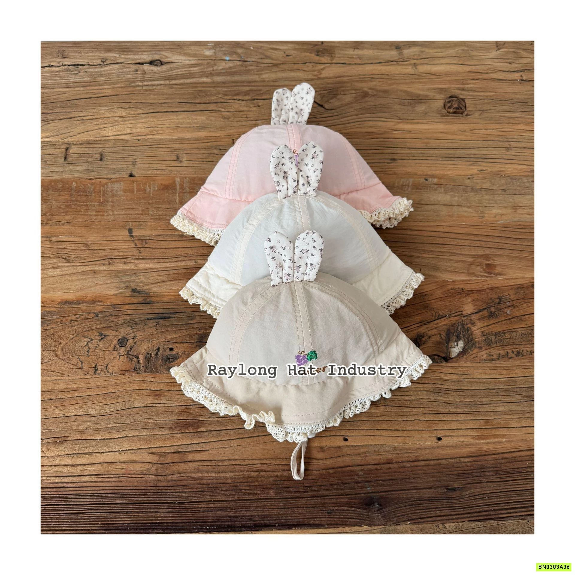 MŨ BÈO TAI THỎ VIỀN REN DỄ THƯƠNG