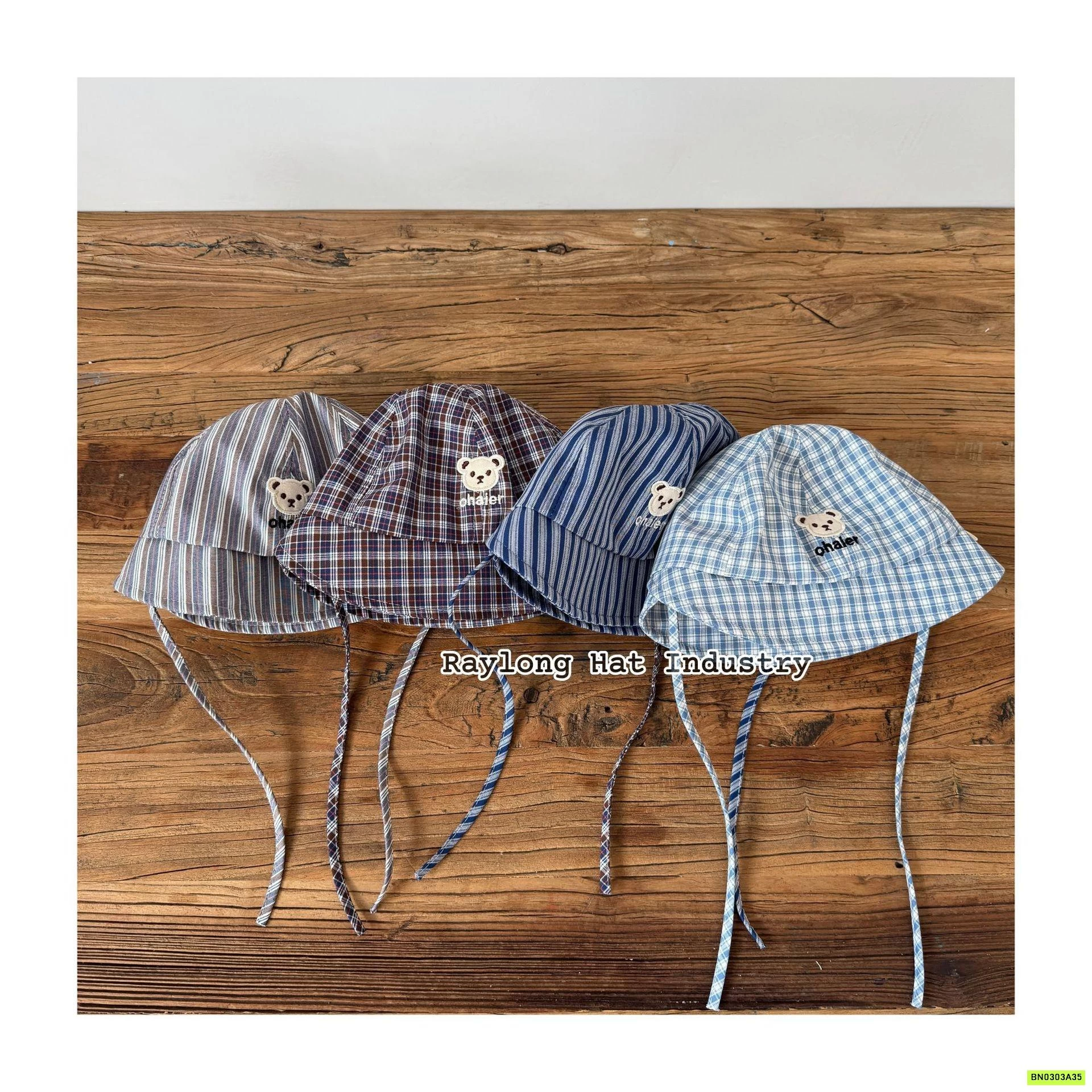 MŨ BÈO THÊU GẤU NHÍ