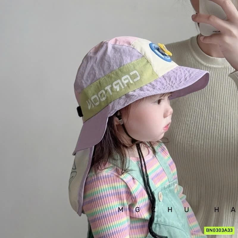 MŨ CHỐNG NẮNG KÈM VẠT CHE PHỐI MÀU