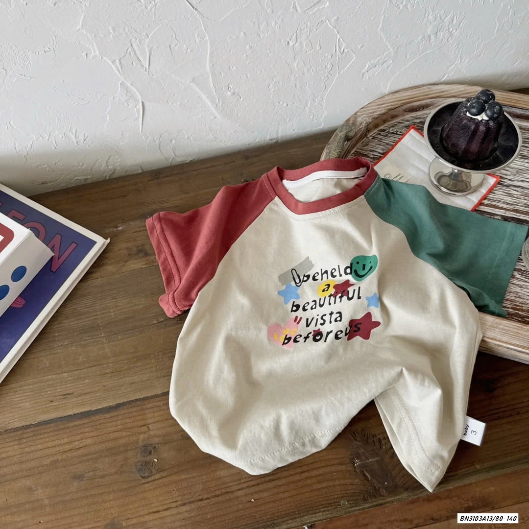 ÁO THUN HÌNH PHỐI MÀU TAY