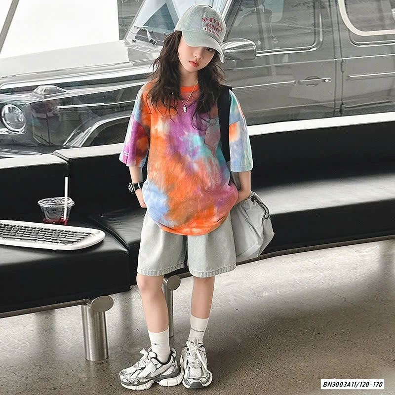 ÁO THUN LOANG MIX SHORT JEANS SZ ĐẠI