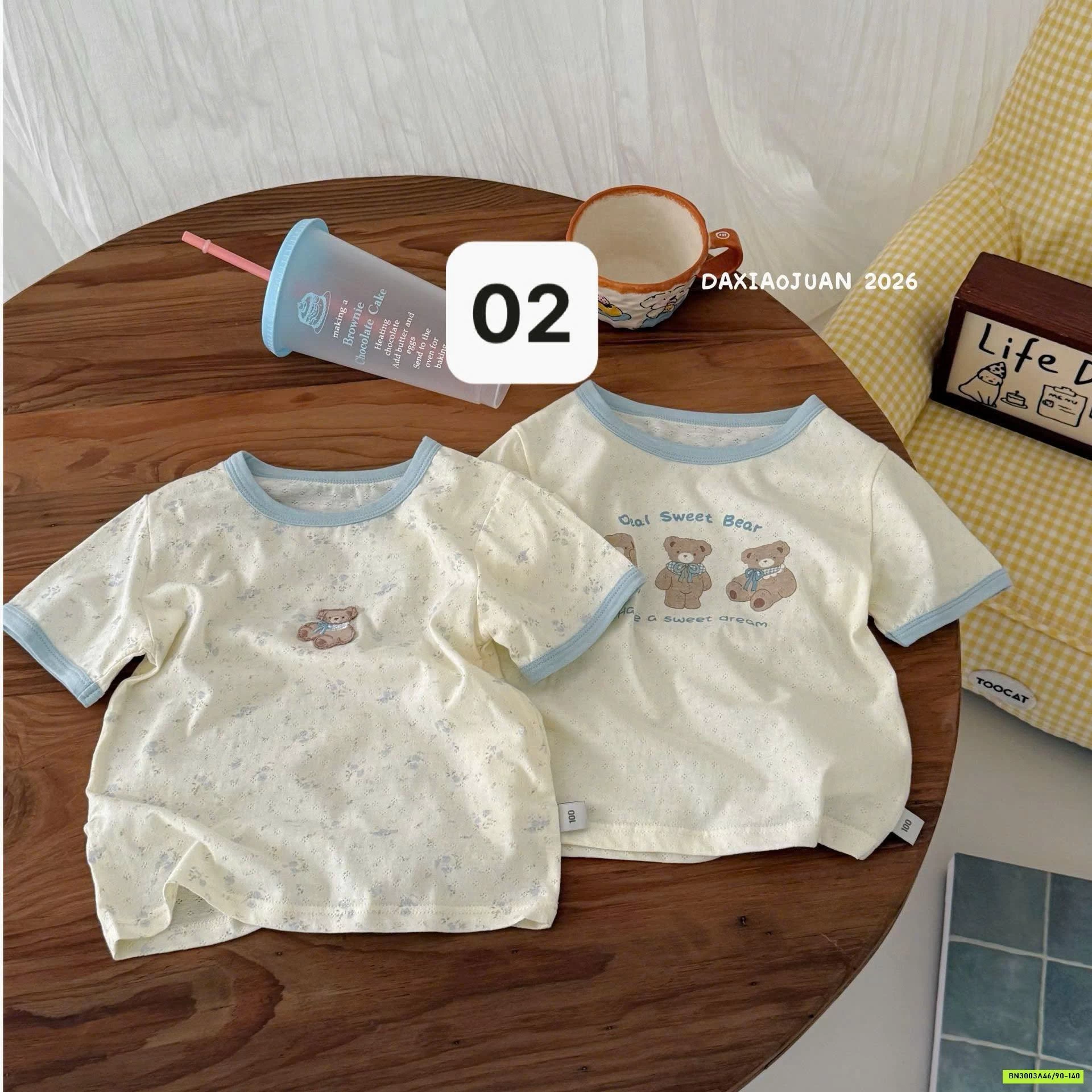 SÉT 2 ÁO COTTON GIẤY DỄ THƯƠNG