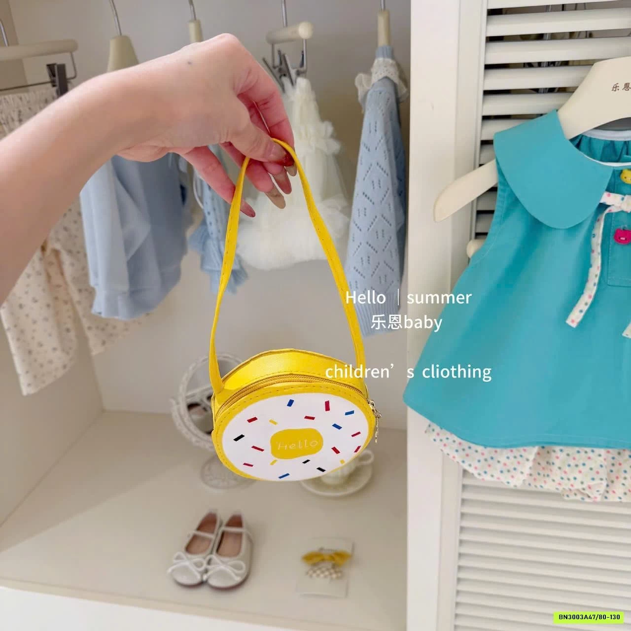 SÉT ÁO XANH MIX QUẦN BÍ CHẤM BI TBABY