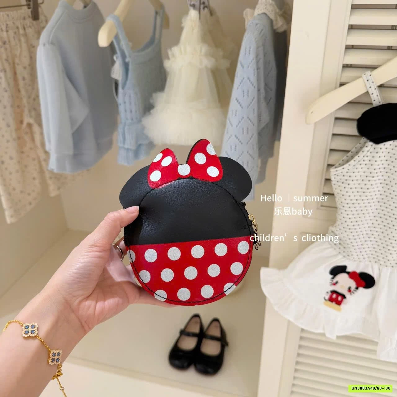ĐẦM 2 DÂY CHẤM BI MICKEY TBABY