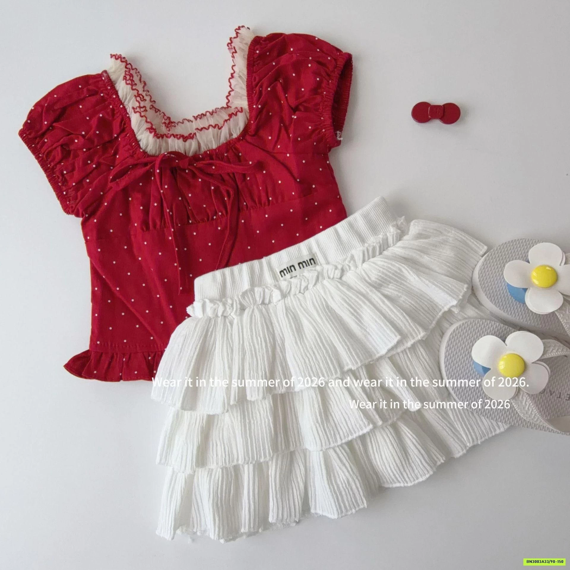 SÉT ÁO ĐỎ MIX CV TRẮNG T&QKIDS