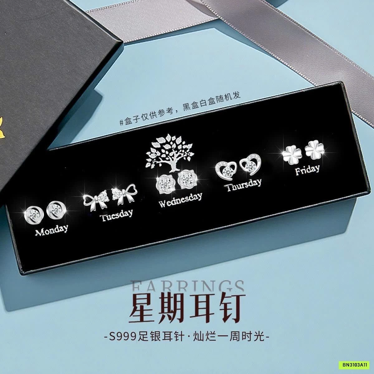 SET 5 ĐÔI HOA TAI BẠC AGOVSKI