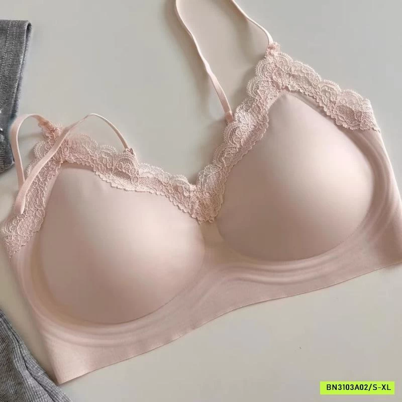 ÁO BRA TRƠN KHÔNG GỌNG PHỐI VIỀN REN QUAI MẢNH