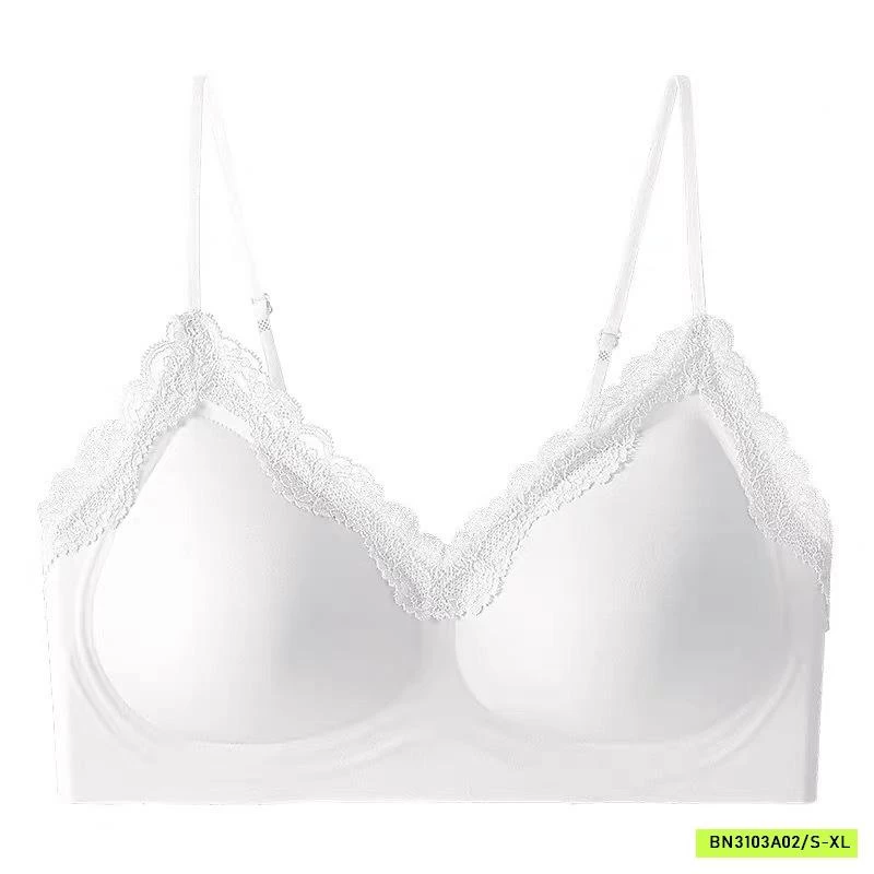 ÁO BRA TRƠN KHÔNG GỌNG PHỐI VIỀN REN QUAI MẢNH