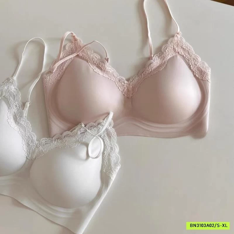 ÁO BRA TRƠN KHÔNG GỌNG PHỐI VIỀN REN QUAI MẢNH