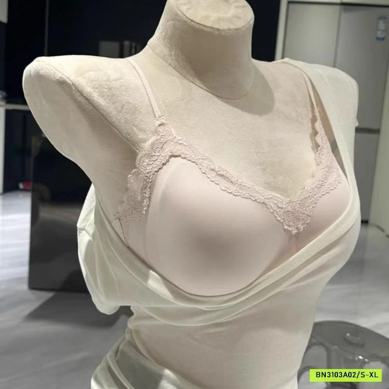 ÁO BRA TRƠN KHÔNG GỌNG PHỐI VIỀN REN QUAI MẢNH