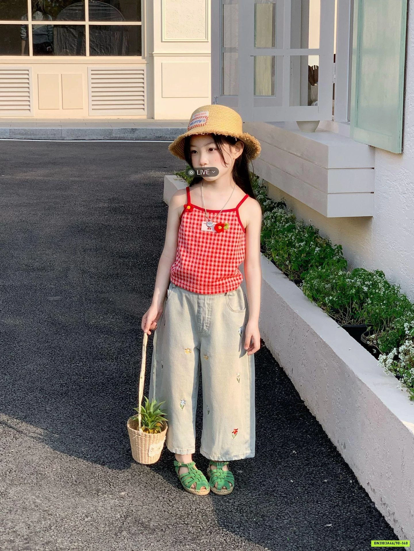 ÁO 2S CARO ĐỎ MIX JEANS SUÔNG