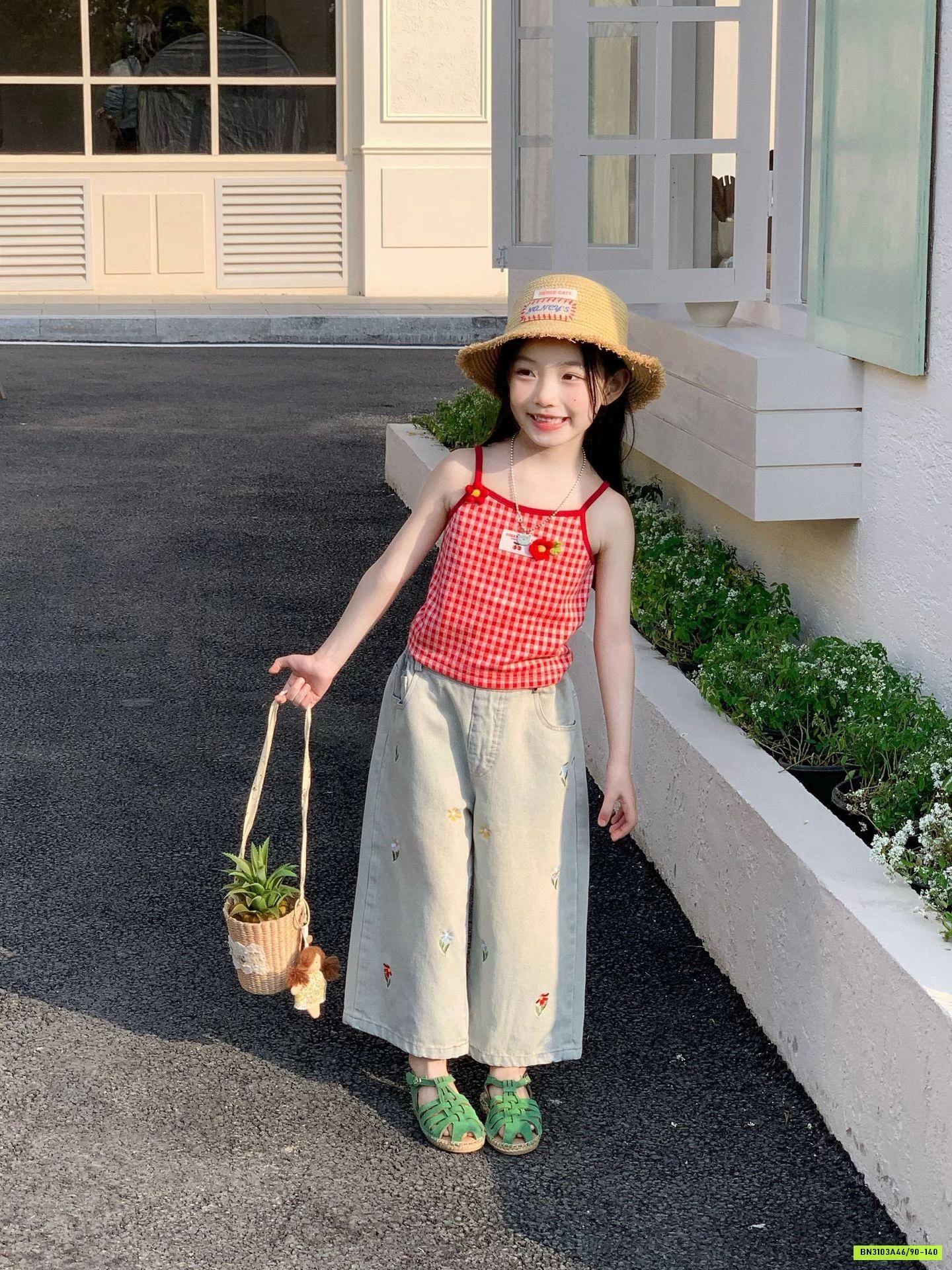 ÁO 2S CARO ĐỎ MIX JEANS SUÔNG