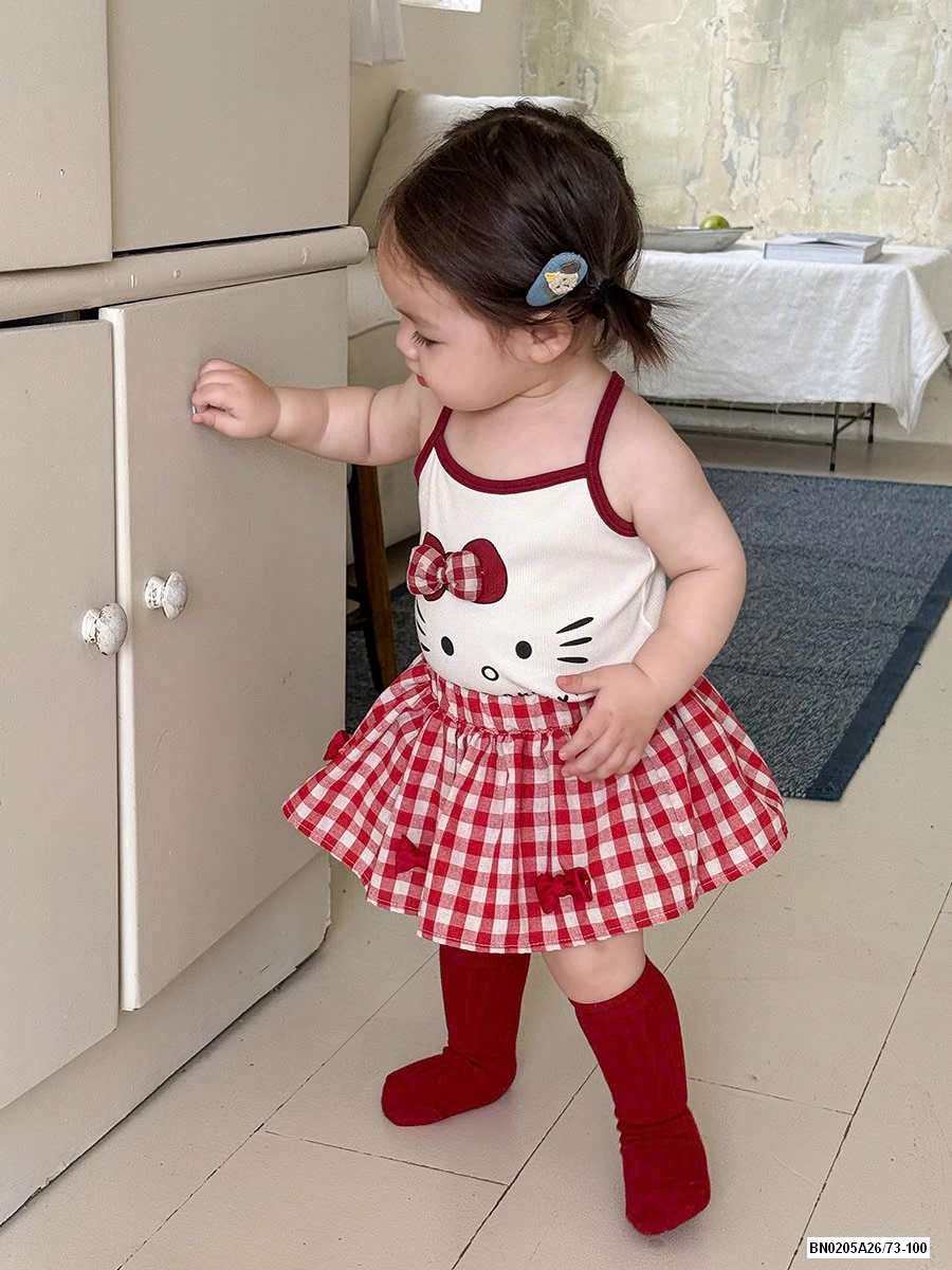 SÉT 2 DÂY KITTY CARO ĐỎ