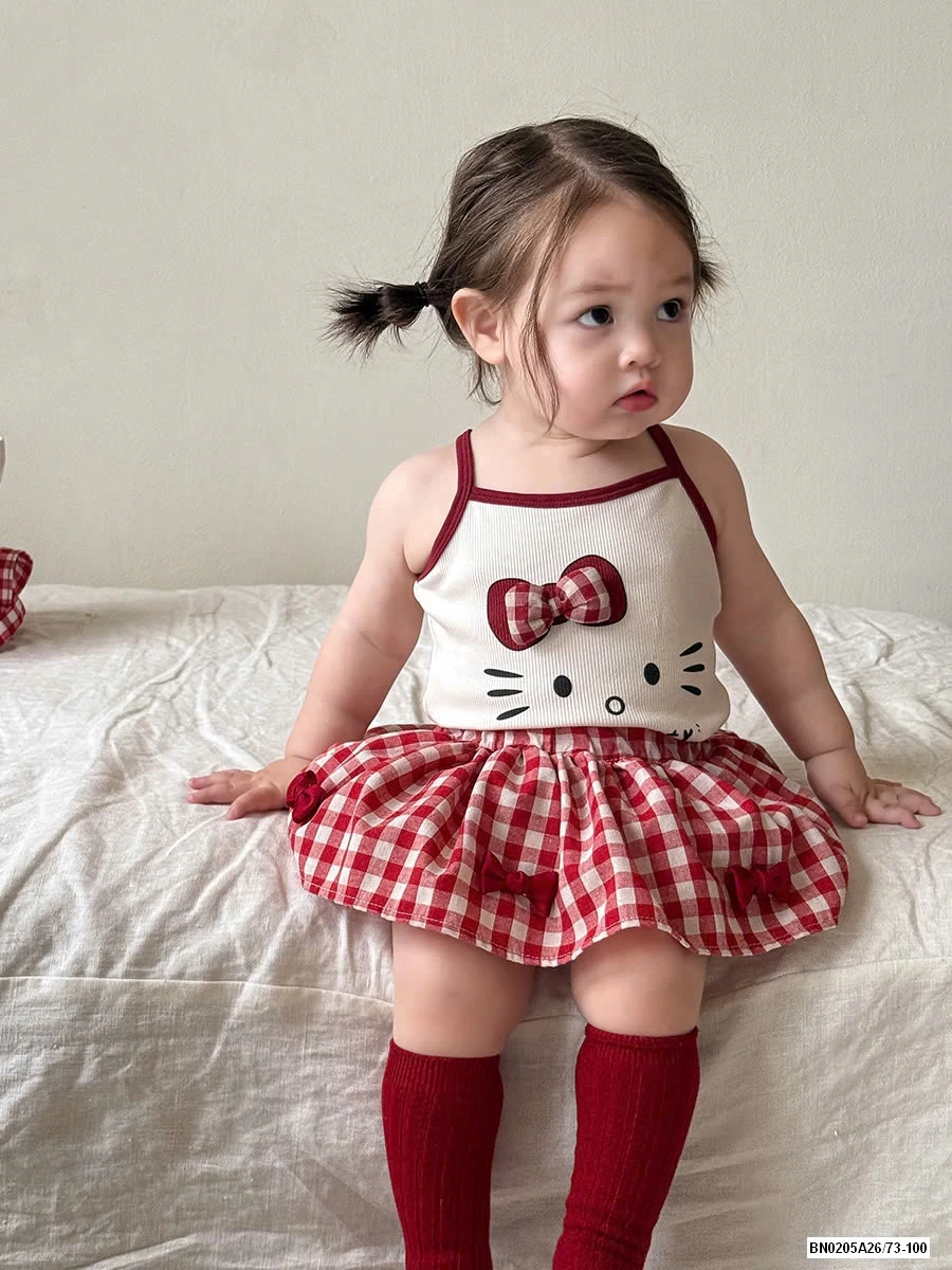 SÉT 2 DÂY KITTY CARO ĐỎ