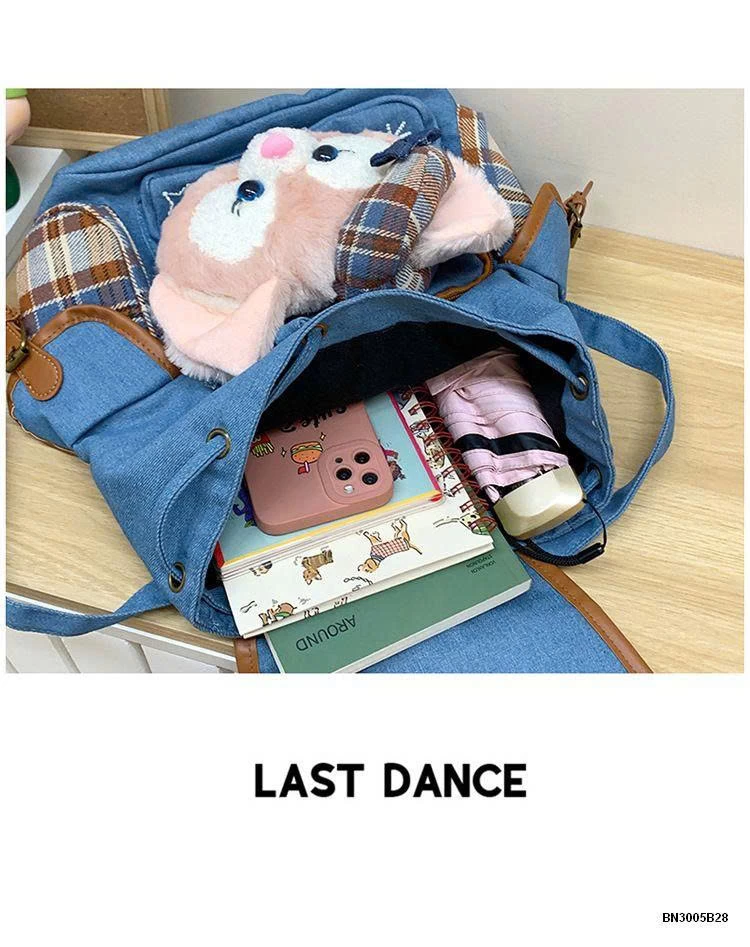 BALO VẢI DENIM CÁO HỒNG