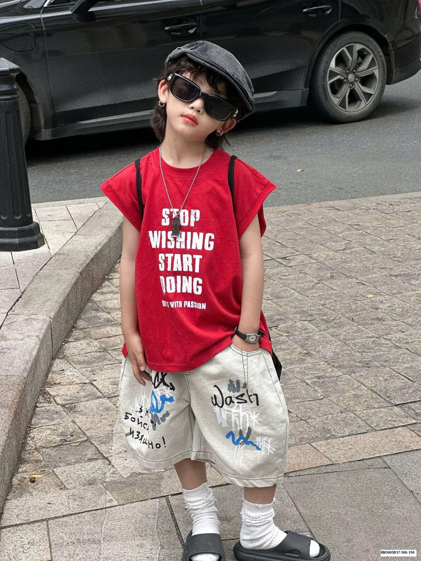 QUẦN IN CHỮ BÉ TRAI