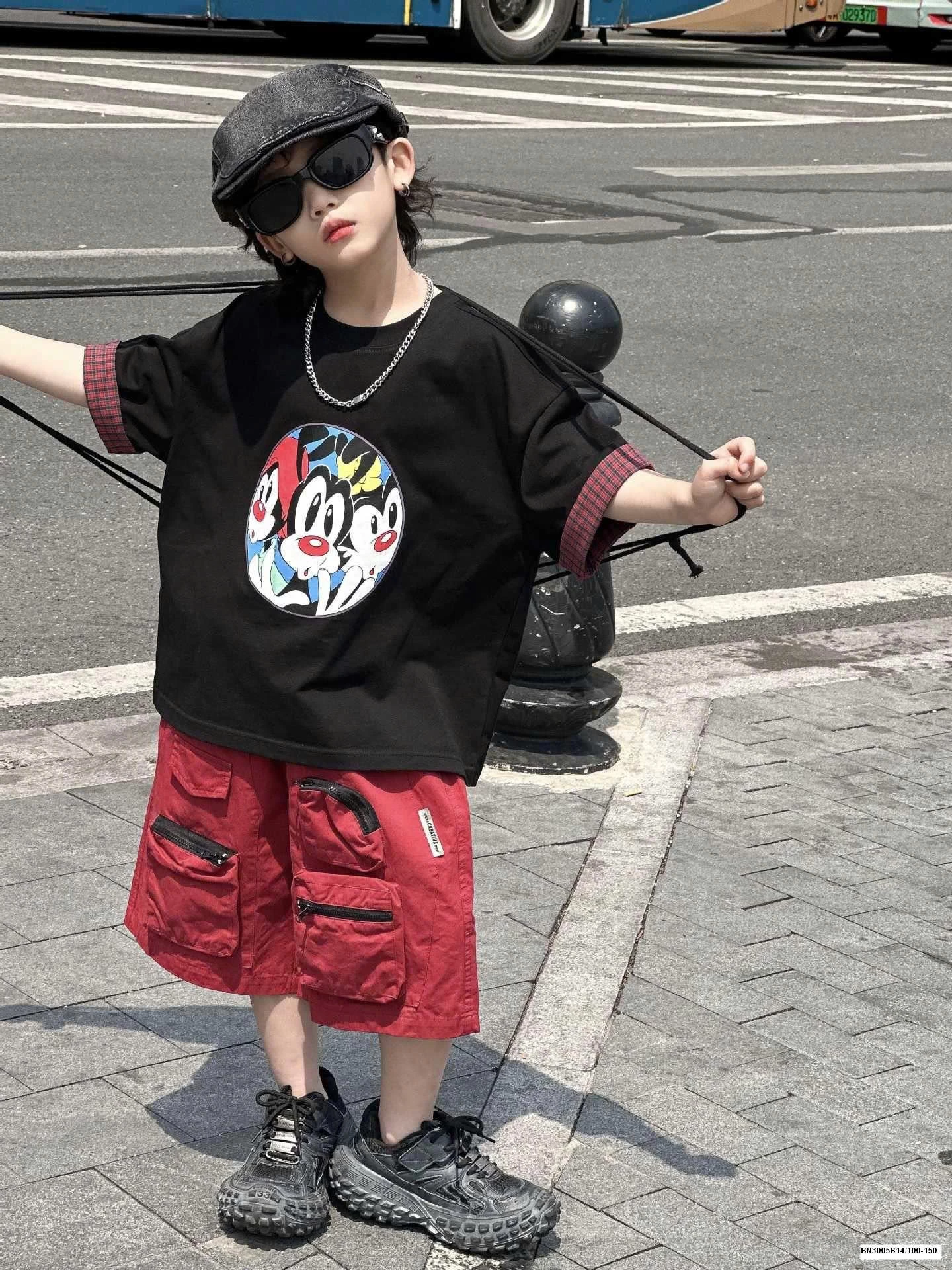 SET ÁO PHÔNG CÚN MIX QUẦN ĐỎ TÚI HỘP