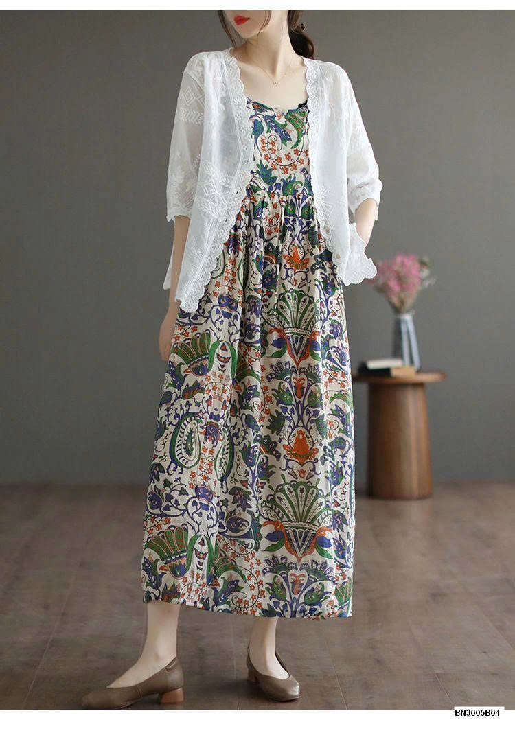 VÁY 2 DÂY HOA ĐI BIỂN