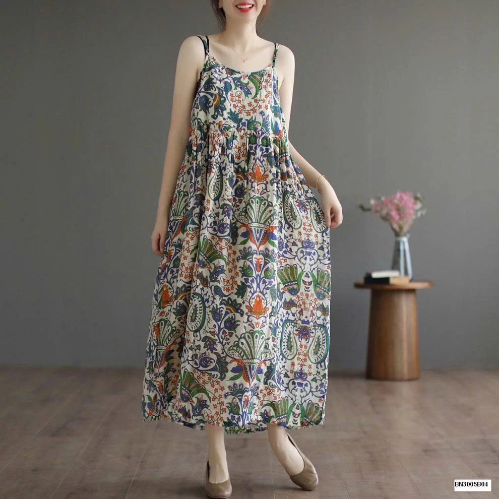 VÁY 2 DÂY HOA ĐI BIỂN