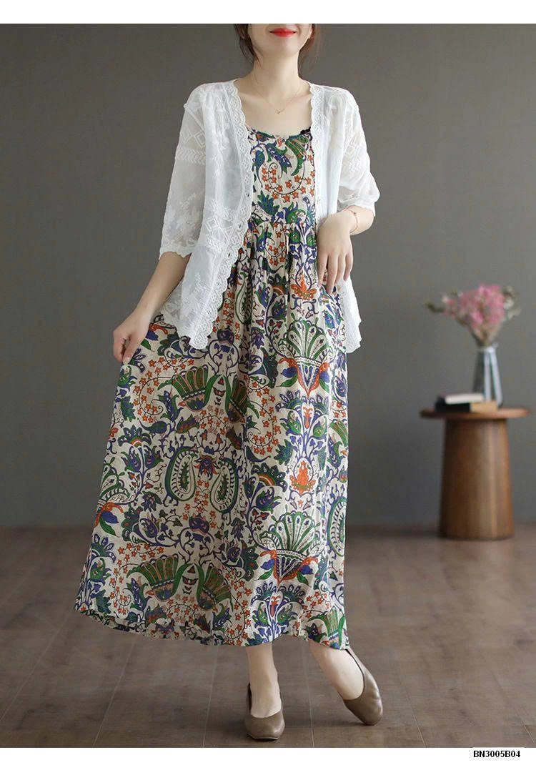 VÁY 2 DÂY HOA ĐI BIỂN