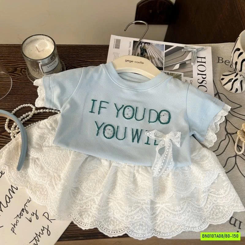 SÉT ÁO XANH MIX CV TRẮNG