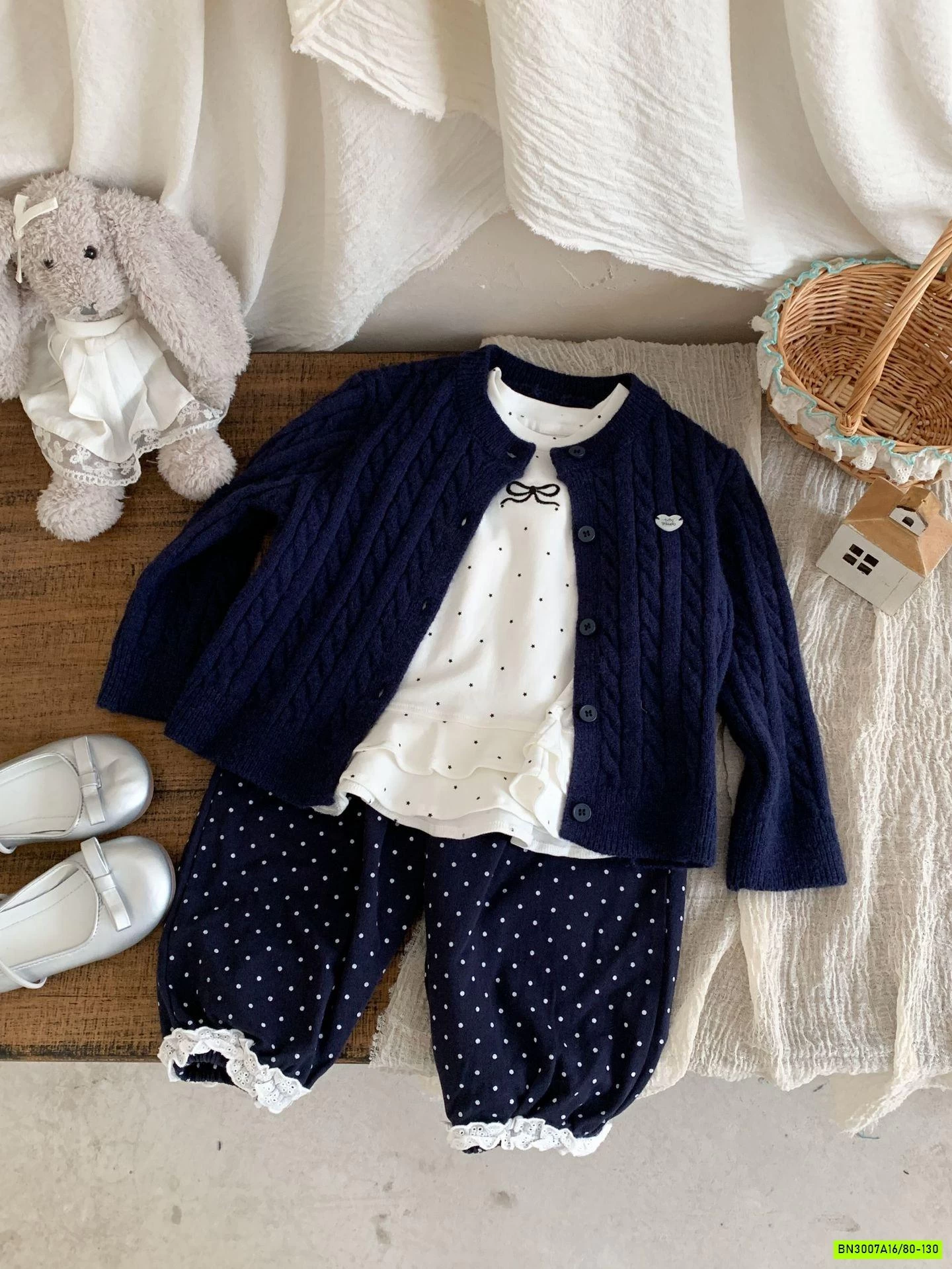 SÉT KHOÁC LEN MIX ÁO BI QUẦN BOM