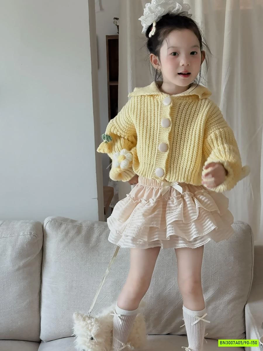 KHOÁC LEN VÀNG MIX QUẦN VÁY BÍ