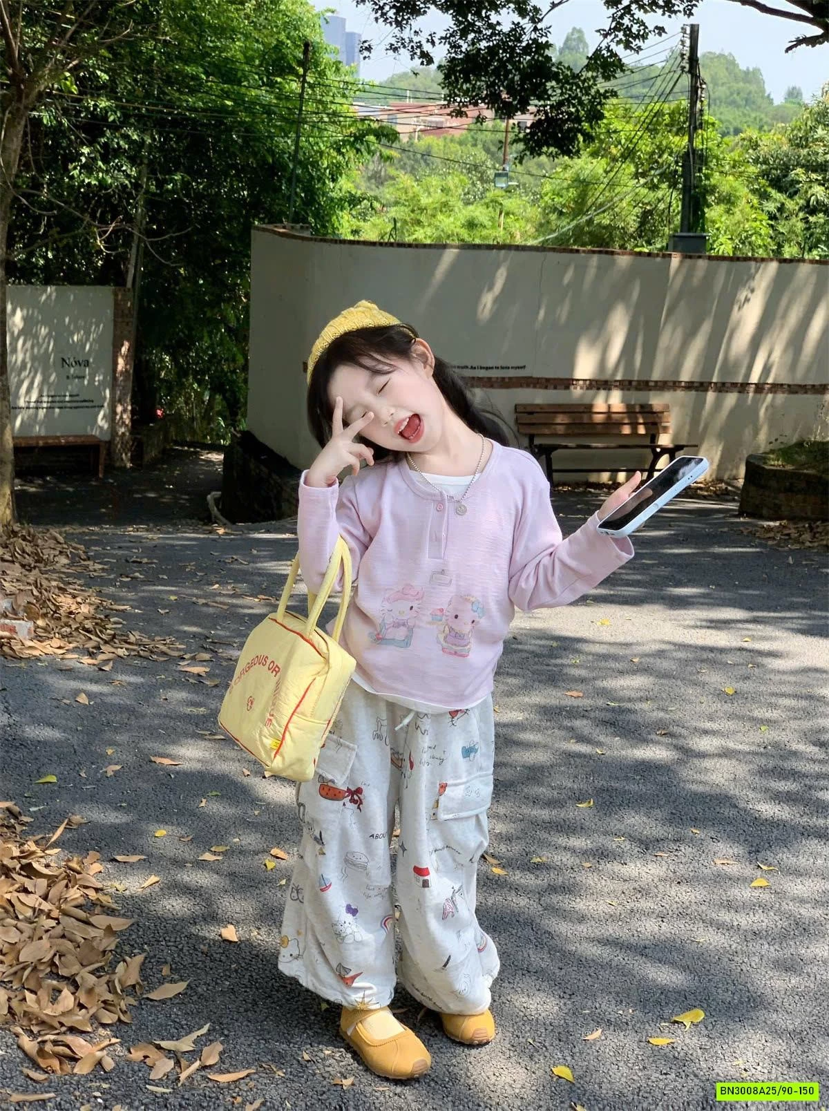 SET ÁO HỒNG MIX QUẦN IN HÌNH DỄ THƯƠNG