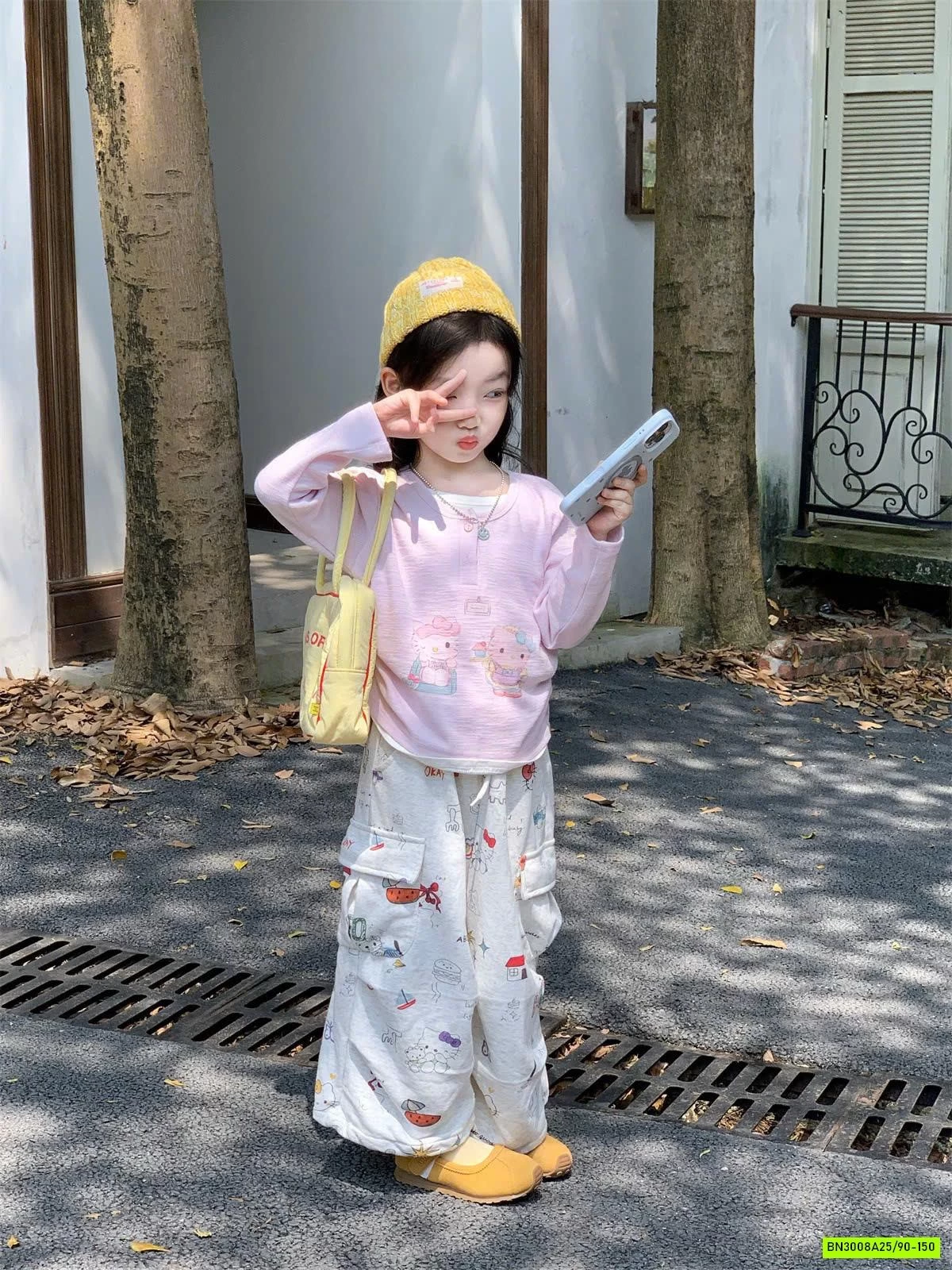 SET ÁO HỒNG MIX QUẦN IN HÌNH DỄ THƯƠNG