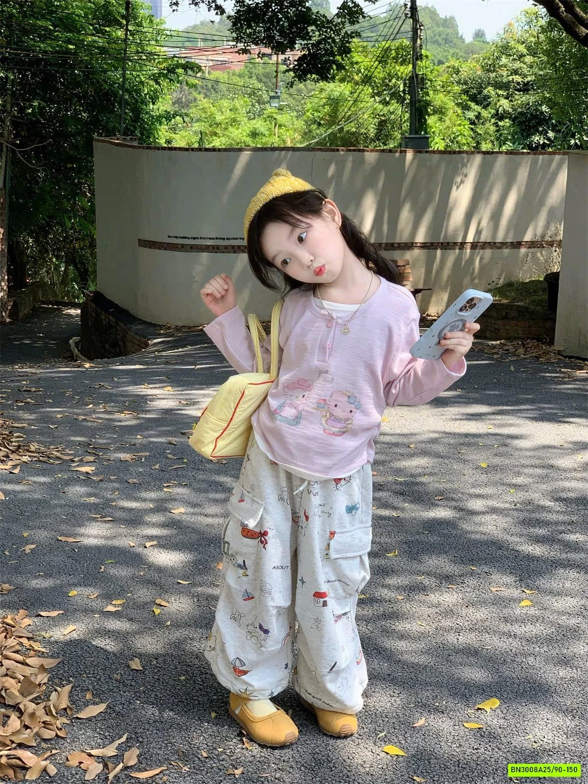 SET ÁO HỒNG MIX QUẦN IN HÌNH DỄ THƯƠNG