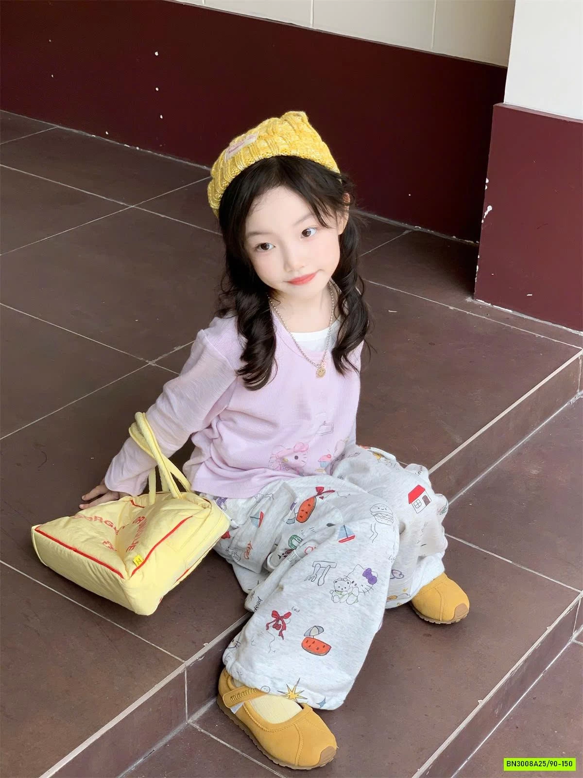 SET ÁO HỒNG MIX QUẦN IN HÌNH DỄ THƯƠNG