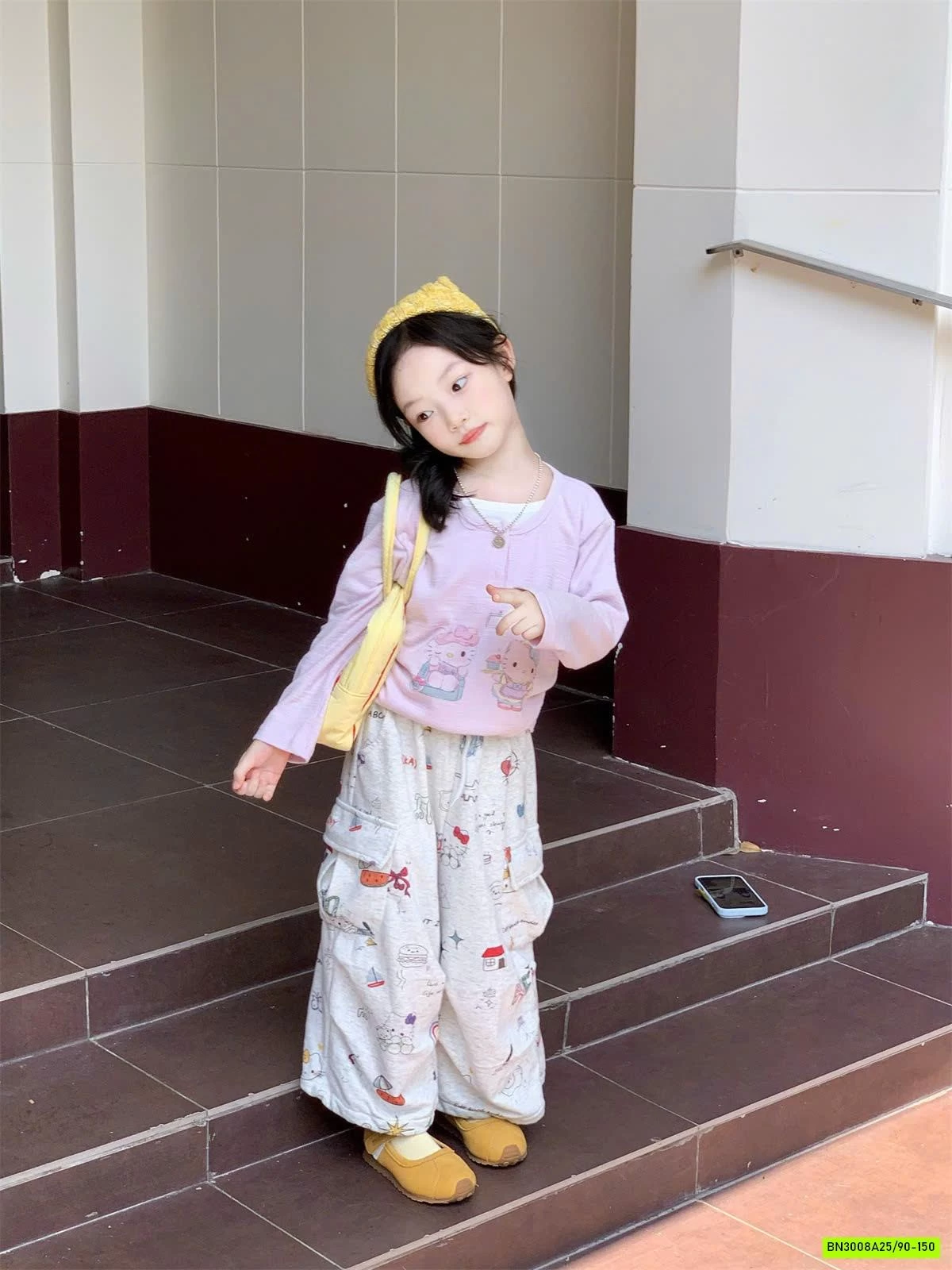 SET ÁO HỒNG MIX QUẦN IN HÌNH DỄ THƯƠNG