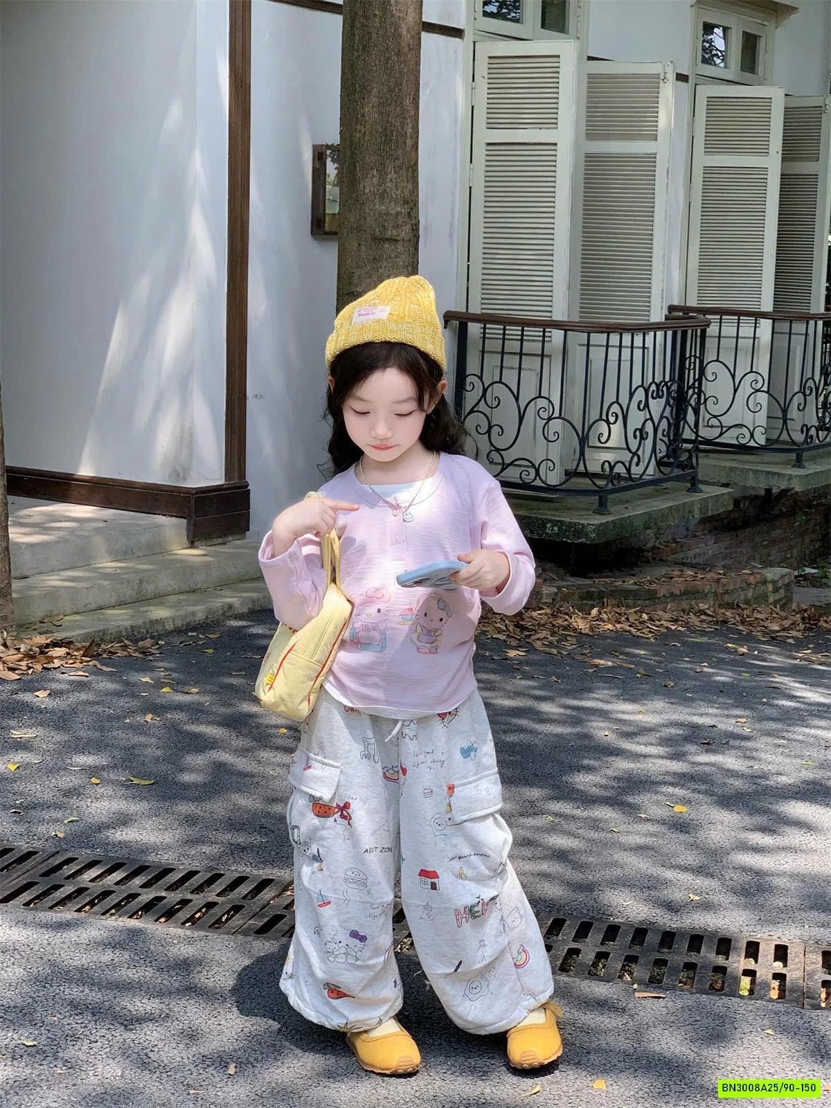 SET ÁO HỒNG MIX QUẦN IN HÌNH DỄ THƯƠNG