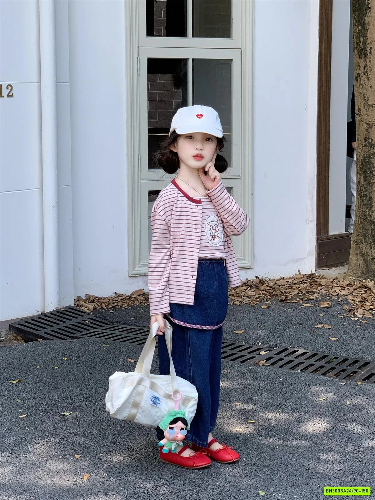 SET ÁO KẺ MIX JEANS SUÔNG