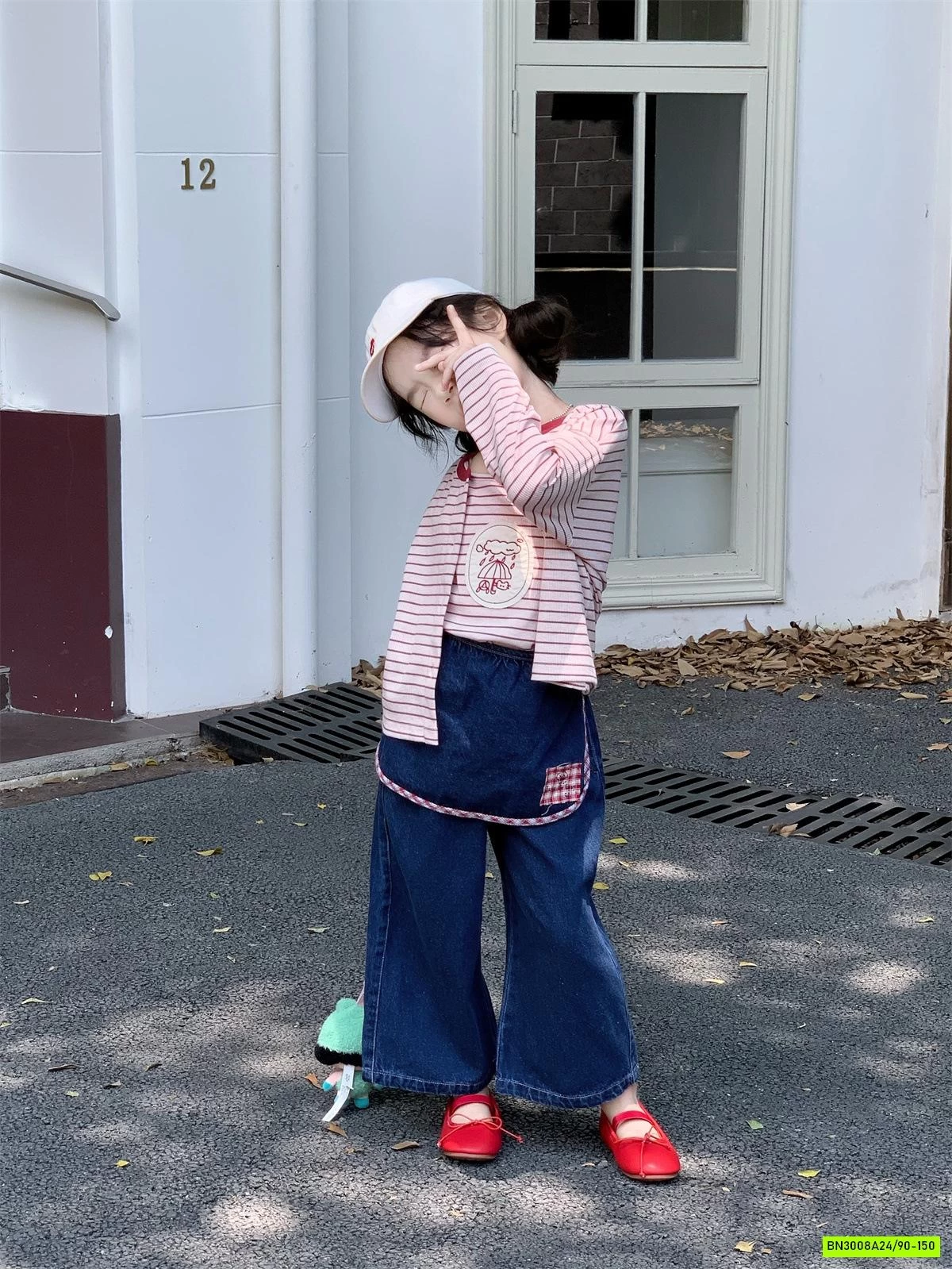 SET ÁO KẺ MIX JEANS SUÔNG