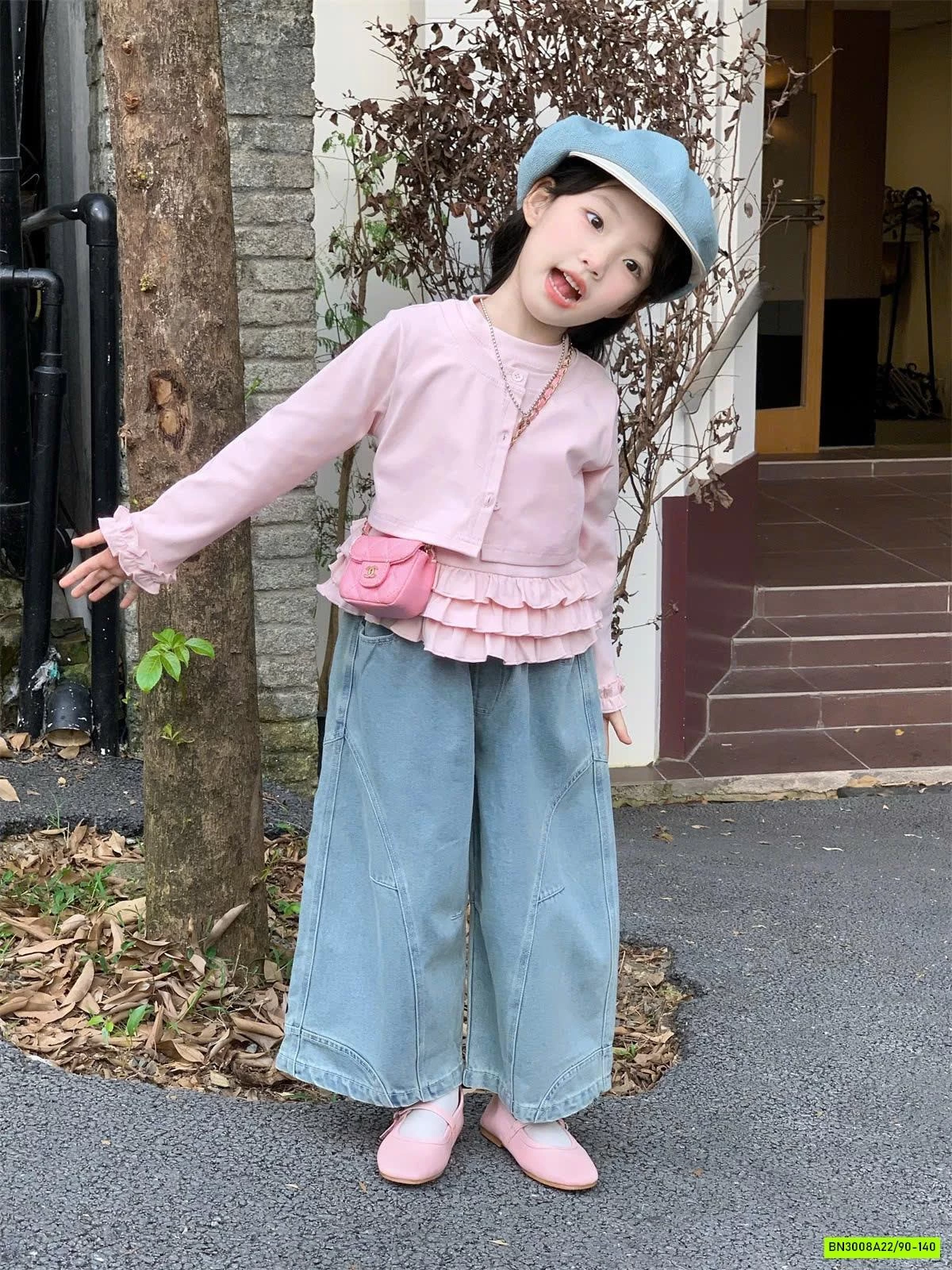 SET ÁO HỒNG MIX QUẦN JEAN SUÔNG