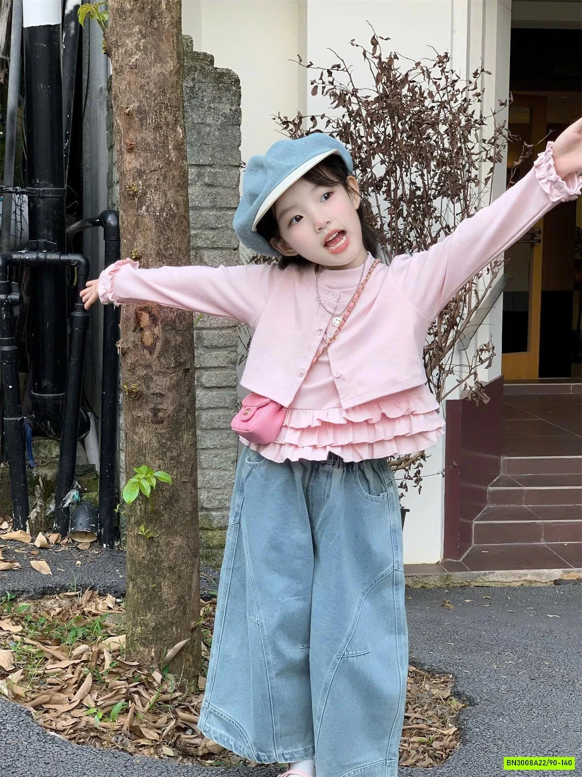 SET ÁO HỒNG MIX QUẦN JEAN SUÔNG