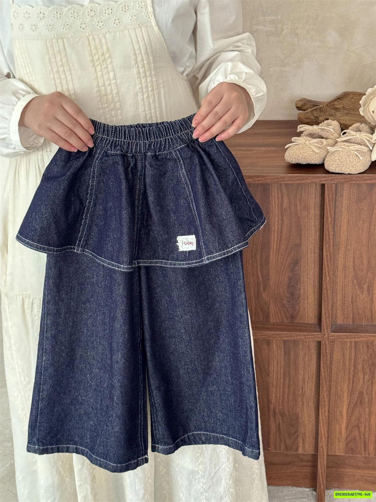 DENIM SUÔNG LIỀN CHOÀNG GIẢ VÁY